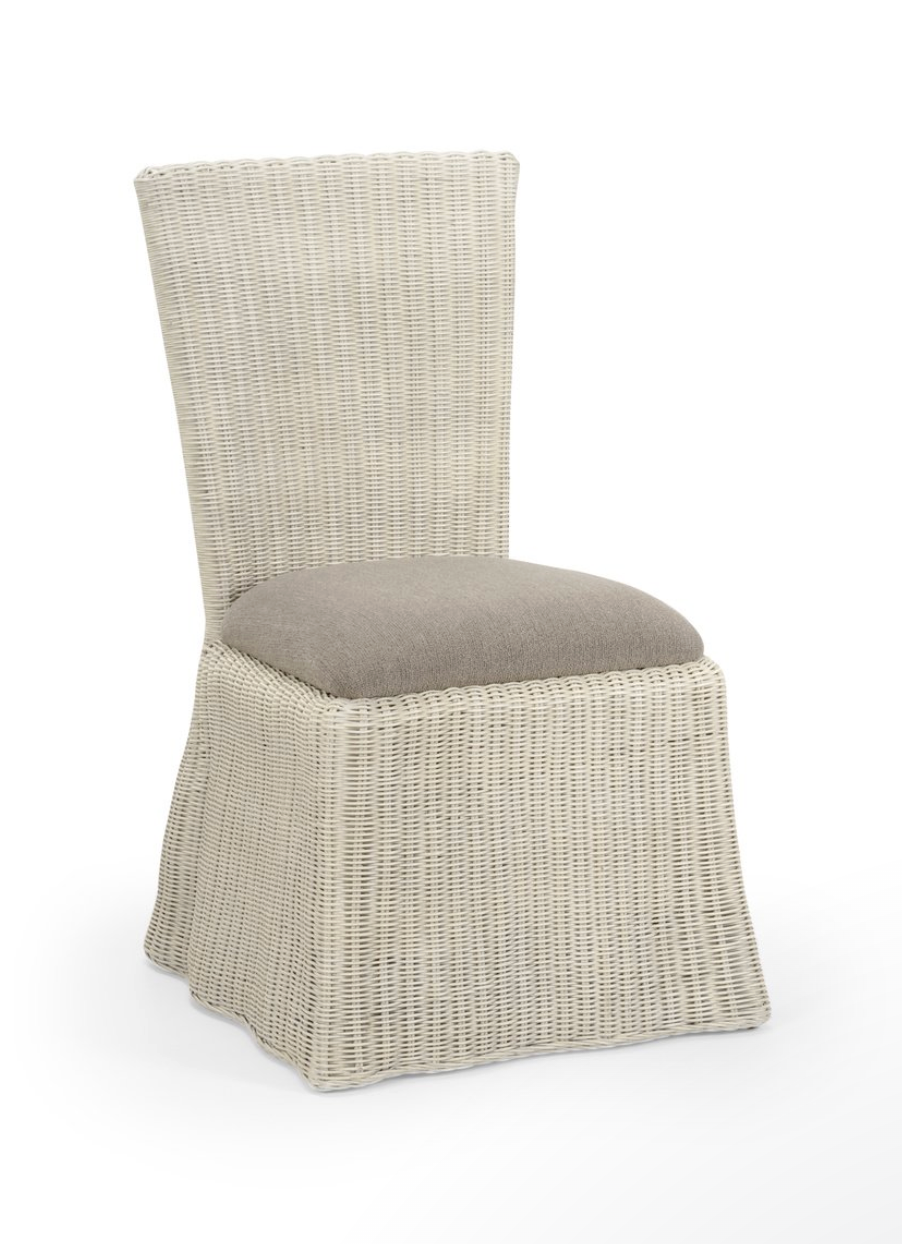 Handwoven Green Wicker Dining Chair