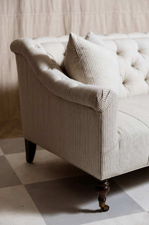 Elizabeth Ticking Stripe Tufted Sofa