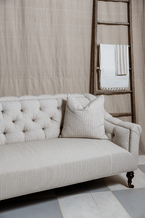 Elizabeth Ticking Stripe Tufted Sofa
