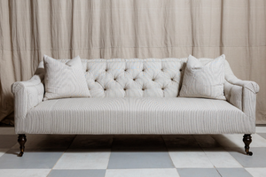 Elizabeth Ticking Stripe Tufted Sofa