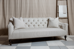 Elizabeth Ticking Stripe Tufted Sofa